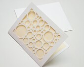 Modern Bubbles Card, Cut Paper Note
