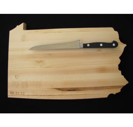 14'' Pennsylvania Cutting Board Customized Cheese Boards by Woodbob.com
