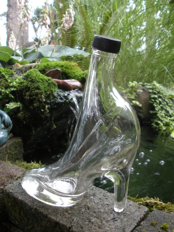 High Heel Glass Slipper Bottle by homeintheoaks on Etsy