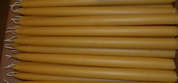 ORGANIC beeswax taper candles 48 count (24 pairs) 8" x 3/4"