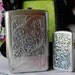 Vintage Cigarette Case & Lighter Set Floral Design Park Industries