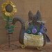 RESERVED LISTING for Vicki---Prim Believe Cat with flowers for Summer Decor and Home Decor