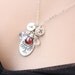 Mothers Necklace, Family Tree Necklace, Hand Stamped Necklace, Personalized Necklace with Three Initials, 3 Gemstones, Wire Wrapped