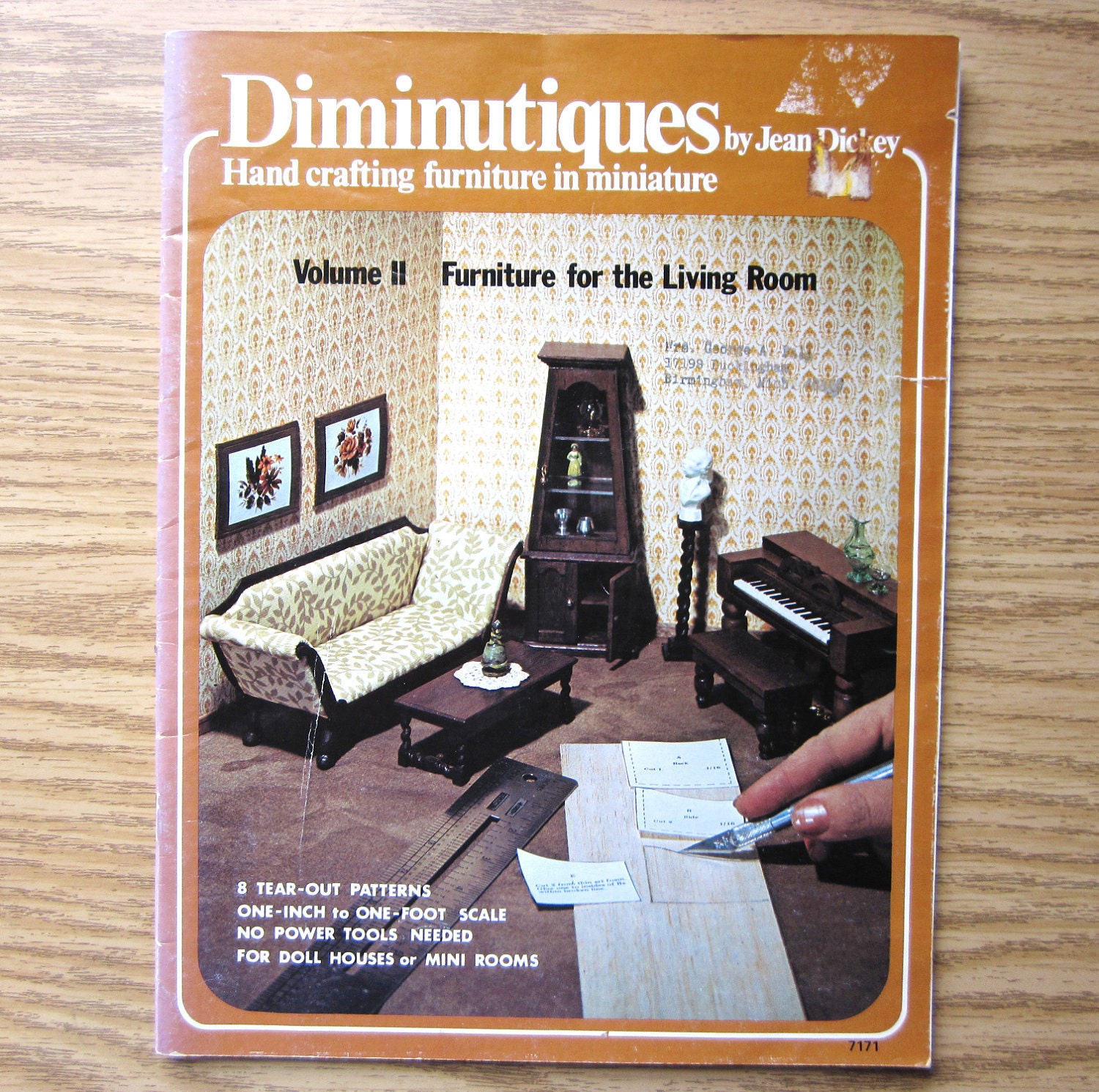 Doll House Furniture Pattern Book - Diminutiques - Make 8 Pieces Antique Style Living Room Furniture 1976 Patterns & All Instructions