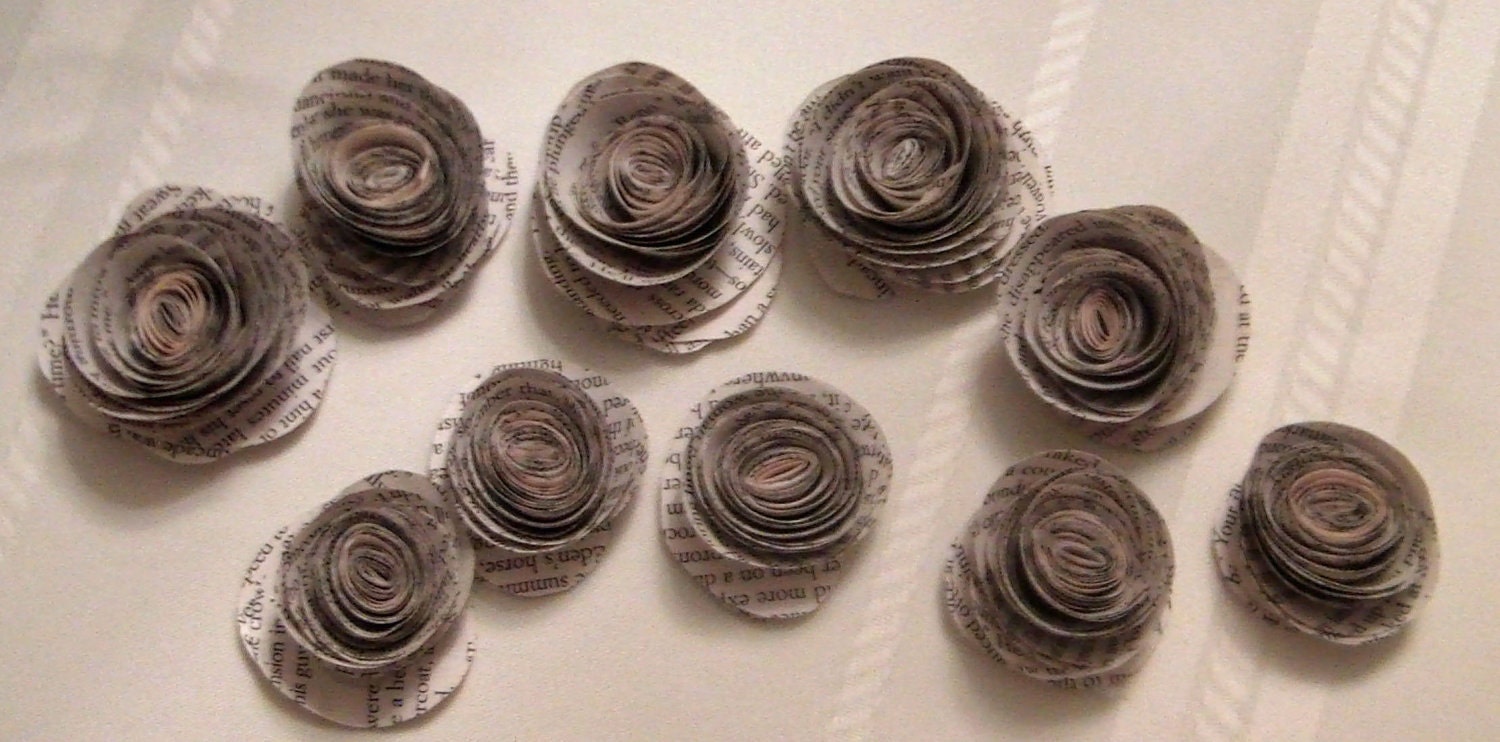 Paper Flower Rosettes - Set of 10