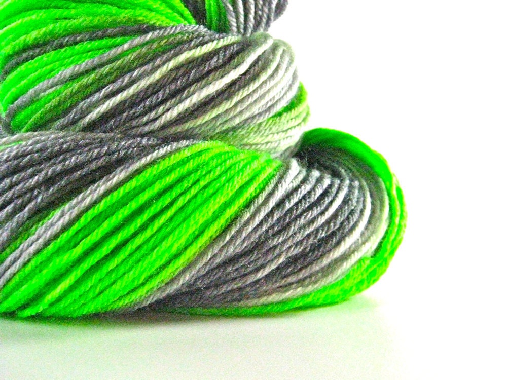 Hand Dyed Yarn - Superwash BFL and Bamboo, Lustre Sock Yarn in UFO - Phat Fiber - Preorder.