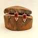Red Jasper and Silver Dangle Earrings - Southwestern Handmade Signed