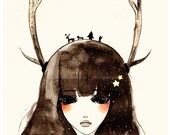 Head (christmas themed) - Print