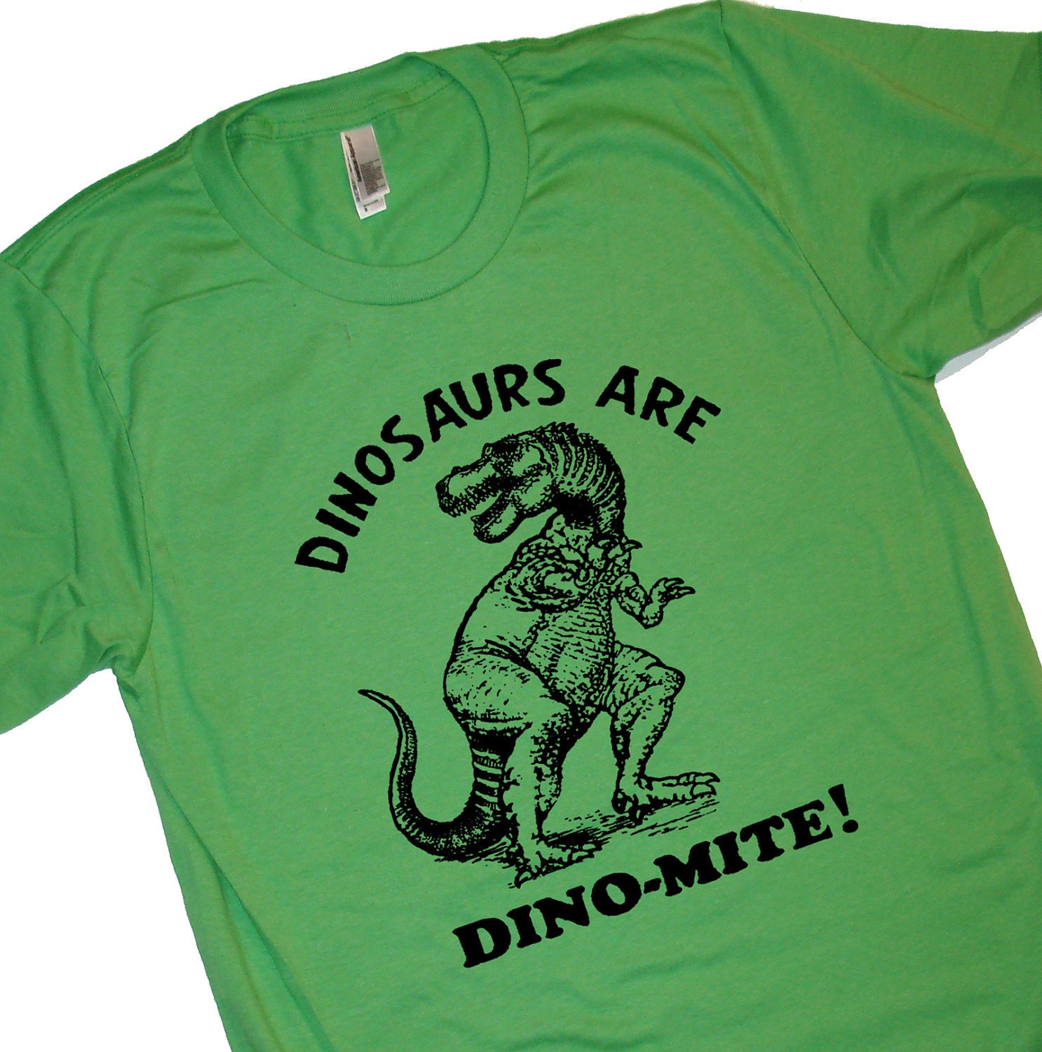 Mens Dinosaurs Are Dinomite T-Rex T Shirt - American Apparel Tshirt - XS S M L XL and XXL (28 Color Options)