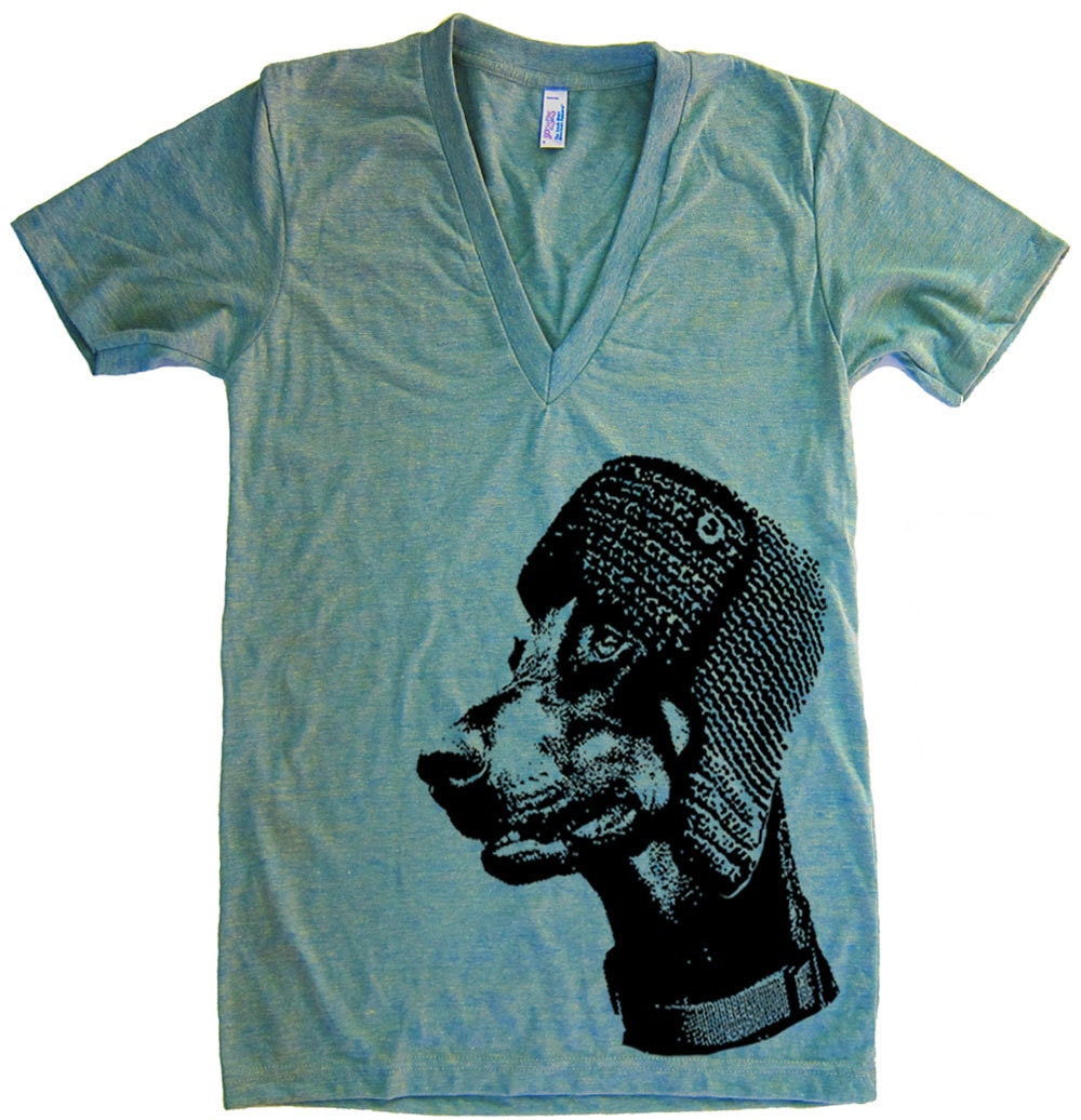 Unisex Earl The Doberman Deep V Neck T Shirt - American Apparel Vneck Tshirt - XS S M L (15 Color Options)