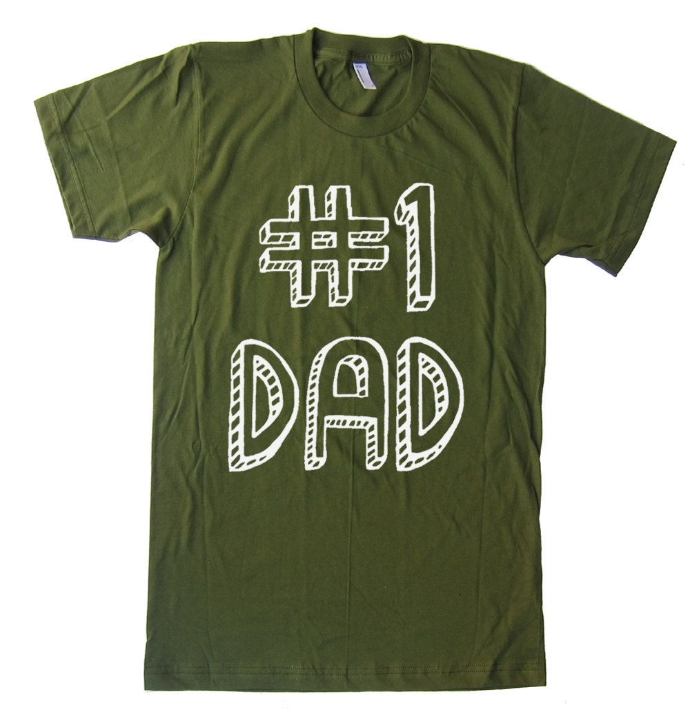 Mens Number One Dad Fathers T Shirt - American Apparel Tshirt - XS S M L XL and XXL (28 Color Options)