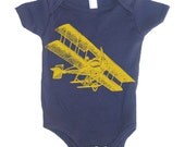 Vintage Fighter Airplane Baby Onesie Boy Bodysuit - American Apparel - 3-6m, 6-12m, 12-18m, 18-24m, (7 Color Options)