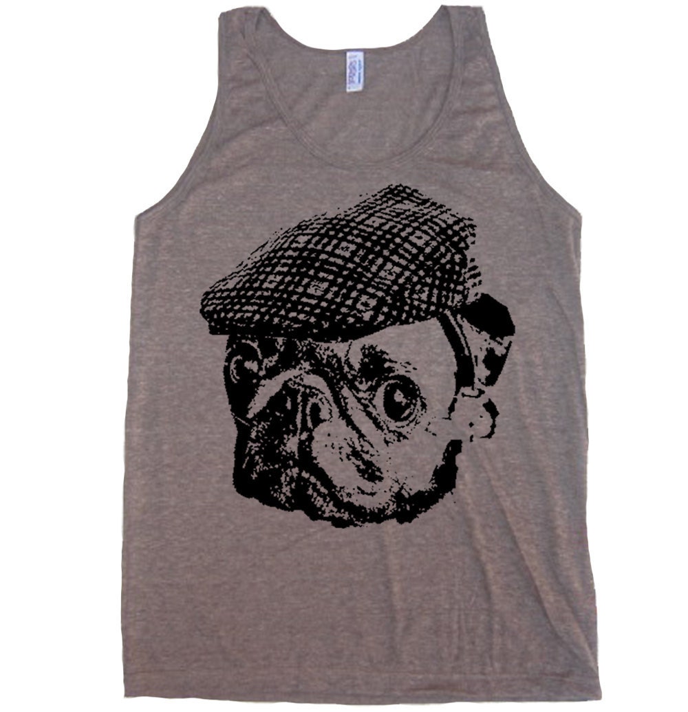 Mens Unisex Pug Hooligan Tri-Blend Tank - American Apparel tanktop - XS S M L XL (8 Color Options)