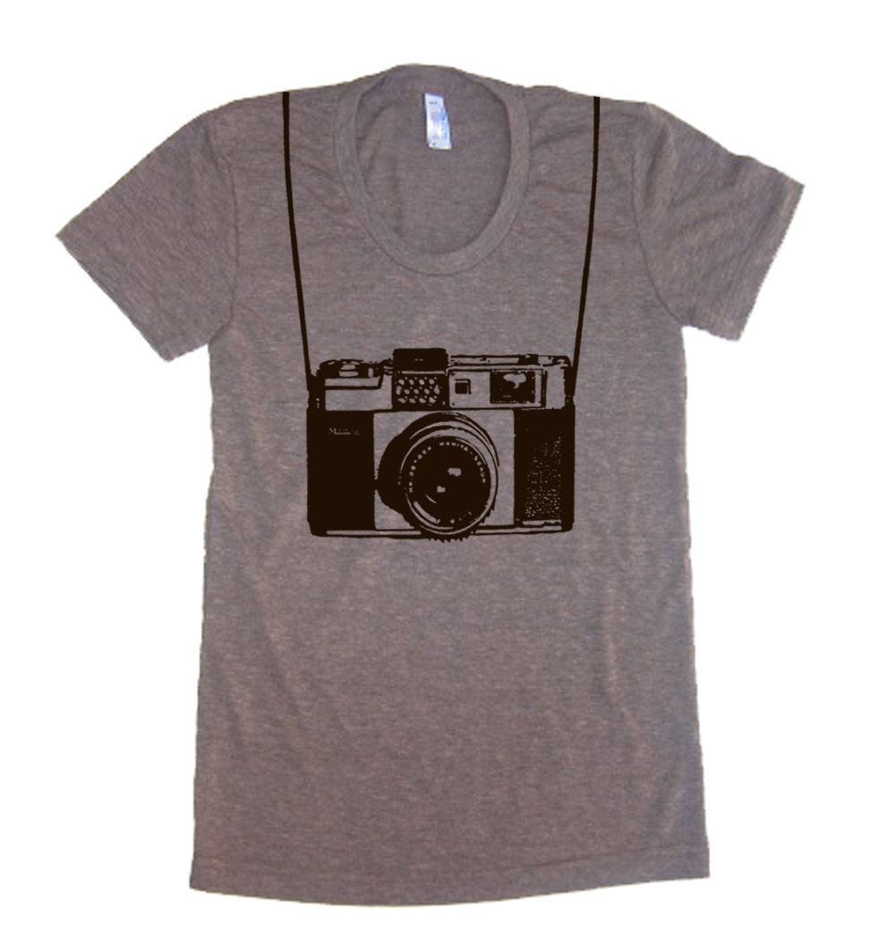 Womens Vintage Camera T Shirt - American Apparel Tshirt - S M L XL (20 Color Options)