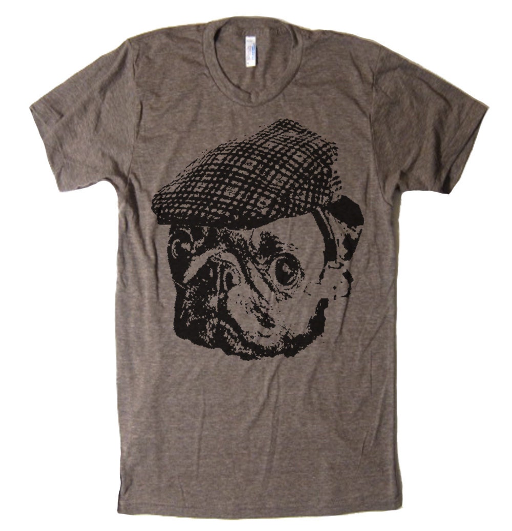 Mens Pug Hooligan T Shirt tee - American Apparel Tshirt - XS S M L XL and XXL (28 Color Options)