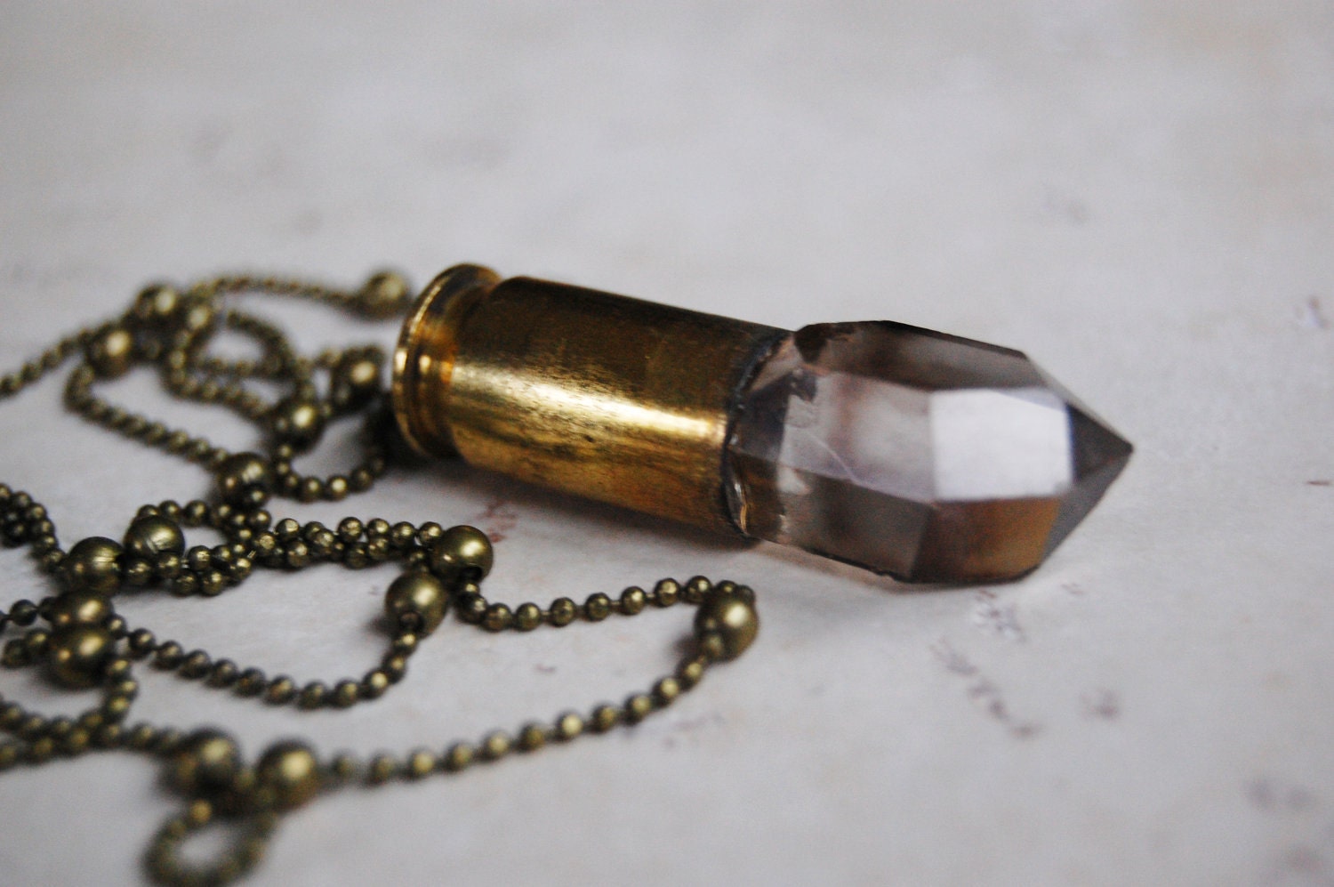 Herkimer Diamond Bullet Necklace
