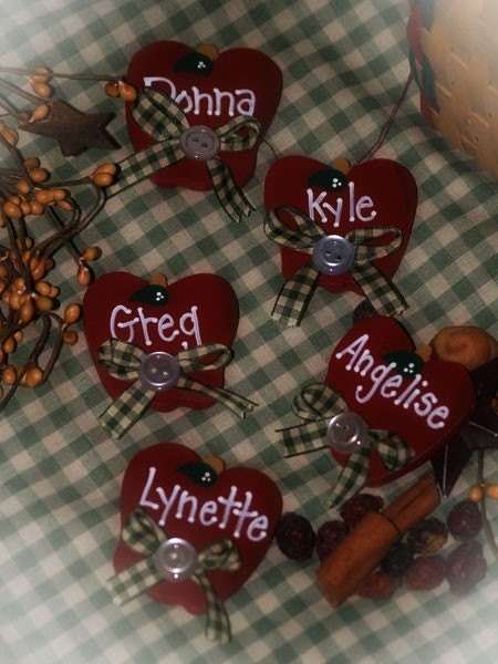 Country Apple Decor Apples Personalized Magnets Kitchen Whimsical