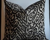 Beautiful ANIMAL PRINT Home Decor Pillow Cover- 16x16 -Chocolate Brown-Chenille-Toss Pillow-Accent Pillow