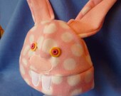Pretty Pink Polk-a-Dot Bunny Fleece Hat