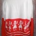 Vintage Sweater V-Neck Golf Pullover Red and White Knit