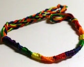 LGBT Rainbow Friendship Bracelet French Twist Chinese Staircase Gay Pride