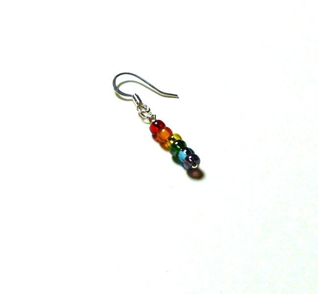 LGBT Rainbow Earring Silver Plated Gay Pride