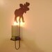 Primitive Metal Moose Wall Sconce, Candle Holder, Moose Wall Hanging