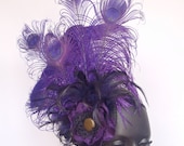 MADE TO ORDER Purple Peacock Feather Headpiece