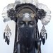 MADE TO ORDER Silver & Black Fungus Headdress
