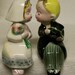 Vintage Salt and Pepper Shakers Kissing Bride and Groom Shelf Sitters Sweet