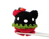 Amigurumi - Cherry kitty MochiQtie - Mini Crochet amigurumi Mochi size animal toy doll