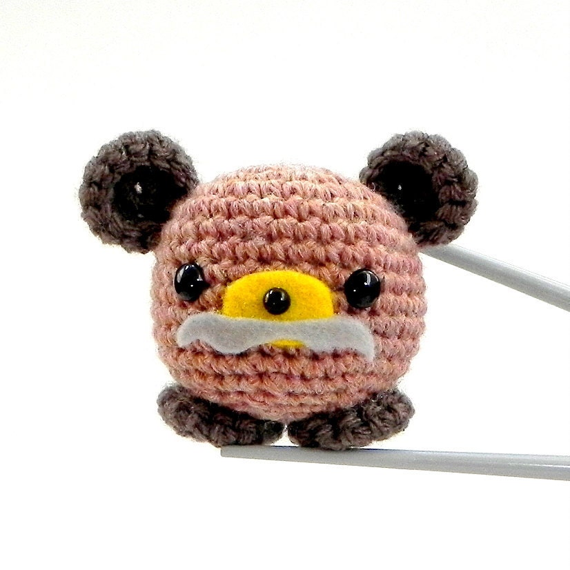 Amigurumi bear doll - Grandpa bear MochiQtie - Mochi size crochet animal toy doll