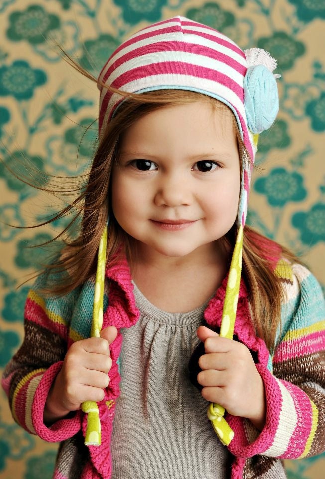 READY to SHIP,  free shipping, the RIPLEY baby beanie, size 1-3m, aqua soft knit lining