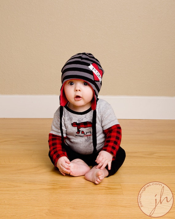Only a FEW left --- the LINCOLN baby beanie with wide stripes, available in multiple sizes, great photography prop