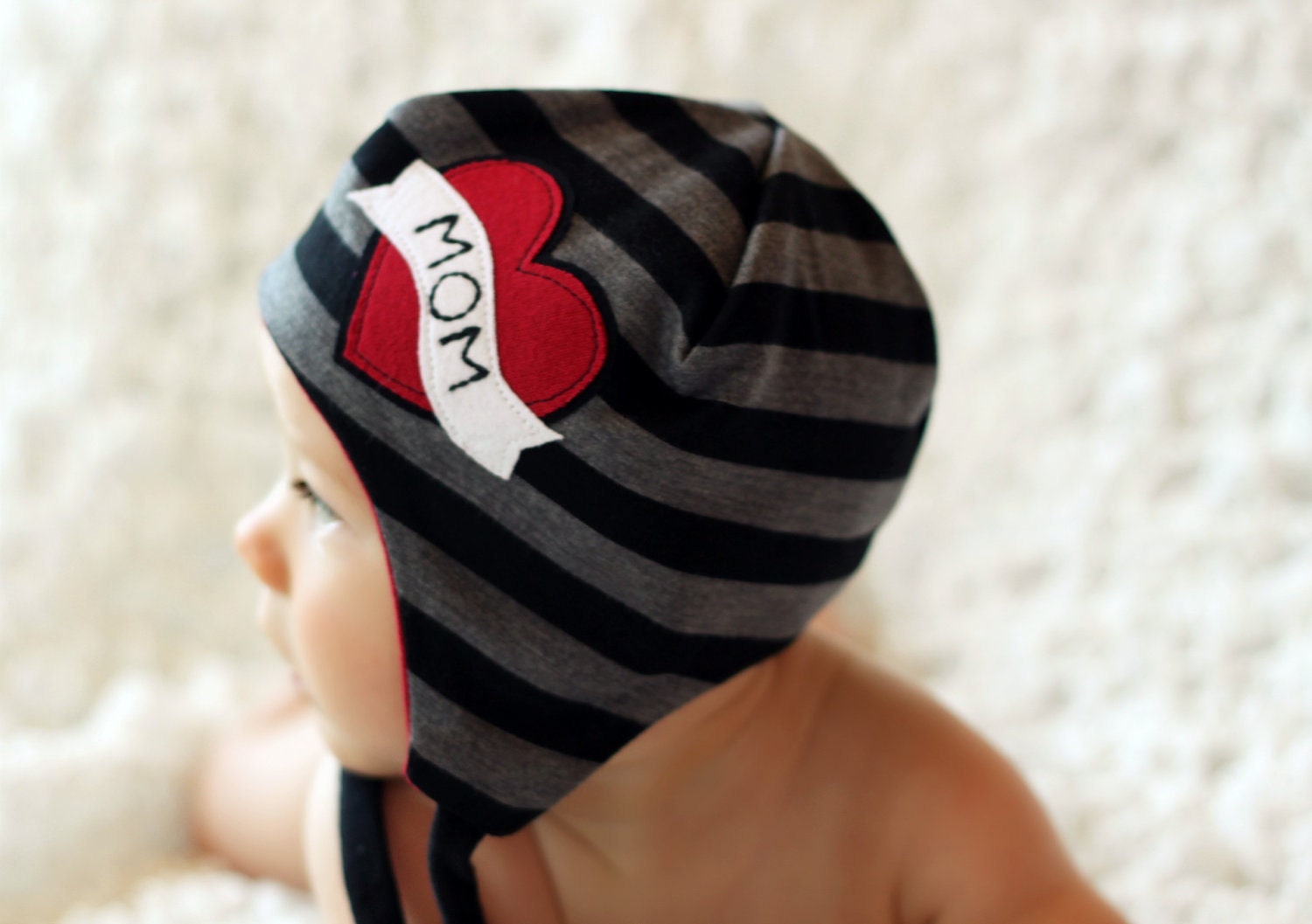 Only a FEW left --- the LINCOLN baby beanie with wide stripes, available in multiple sizes, great photography prop