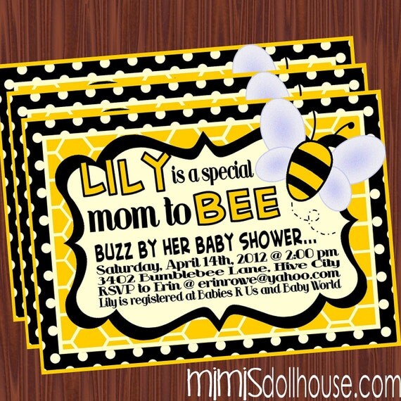 Bumblebee Baby Shower Invitation- Mom to Bee Invitation- Bumblebee Invitation PDF/JPEG Il_570xn