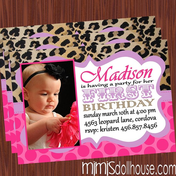 Leopard Invitation- Leopard Printable Invitation- Birthday invitation PDF/JPEG Il_570xn
