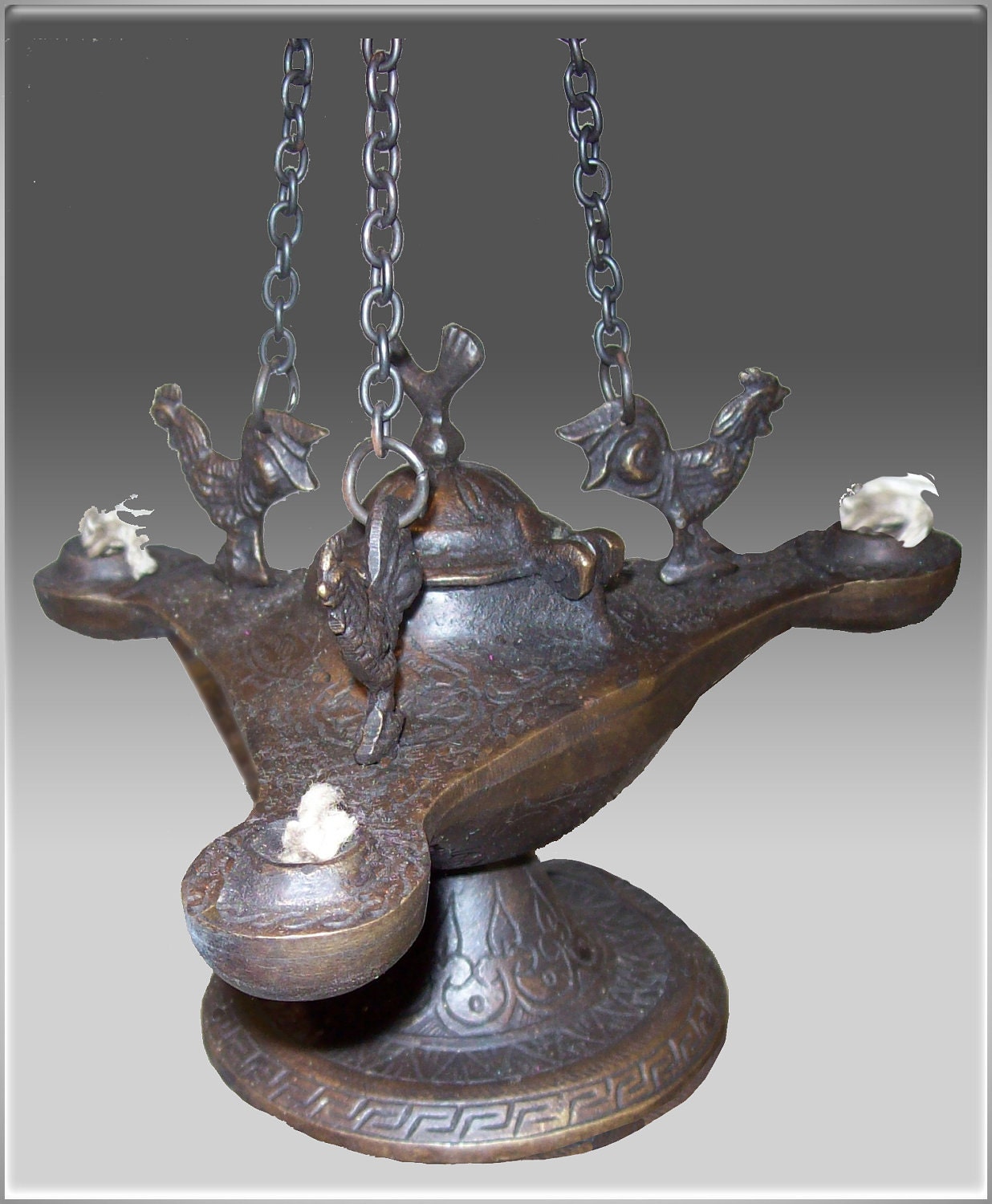 Vintage big size Eastern Roman Oil Lamp