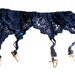 Vintage Royal Blue Floral Lace Garter Suspender Belt - 24 - 34"