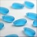 Sea glass style teardrops - aqua 14x7 matte (20pc)