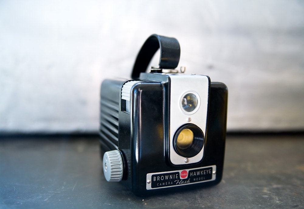 Vintage Kodak Brownie Hawkeye -  Original Box w Flash Film Accessories