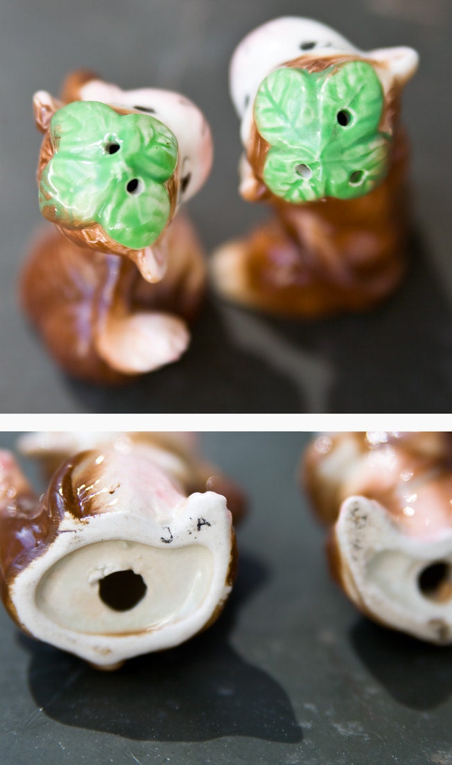 Vintage Salt and Pepper Shakers - Monkey Figurines