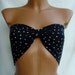 CUSTOM MADE Sexy Bandeau Yoga Tube Summer Bra Strapless Top Underwear Black White Polka Dots Bow Bralette