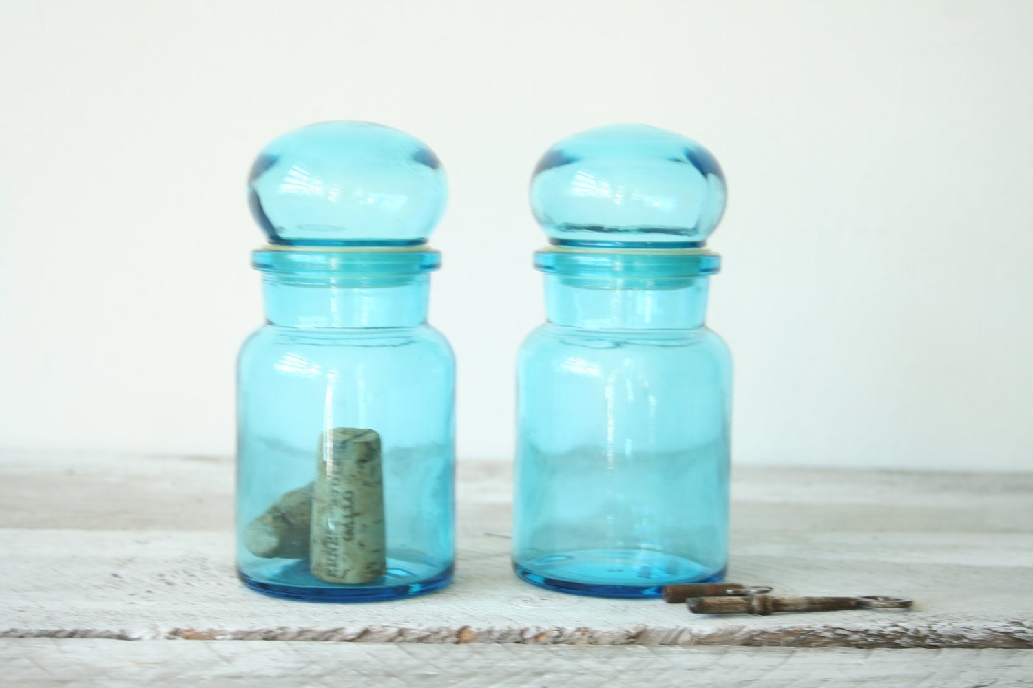 Vintage Blue Apothecary Bottle