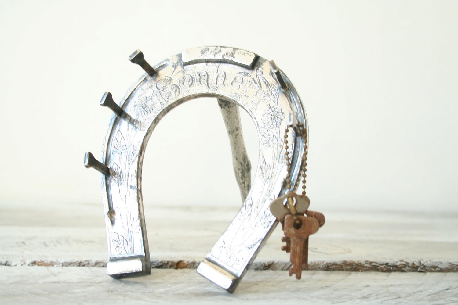 Victorian Silverplated Engraved Horseshoe