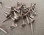 Earring Studs, Surgical Stainless Steel, 4mm flat pads, with Rubber Earring Backs 10 pairs
