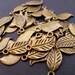 Antiqued Bronze Leaf Charms, 17mm, 40 pcs