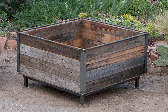 Custom Metal Frame Planter made from Reclaimed Materials ----- CustomByRushton