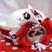 Mini Sailor Hat For Your Disney Cruise In White With Red Trim, Bow And Mouse Ears Charm