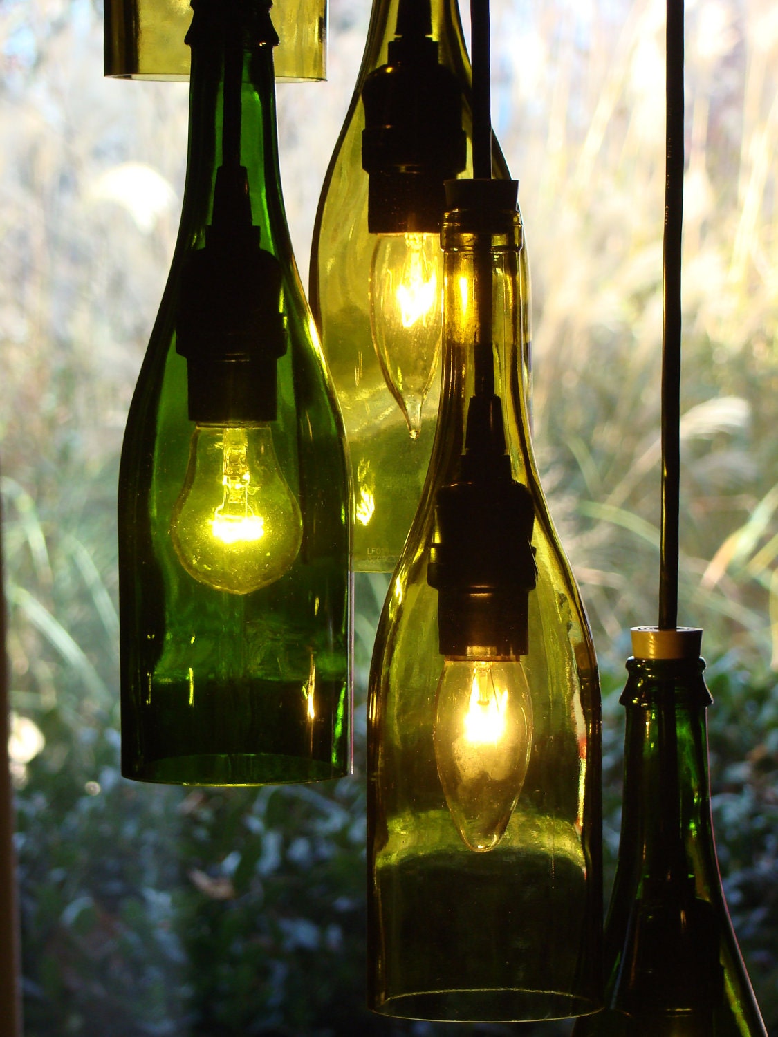 Wine Bottle Chandelier